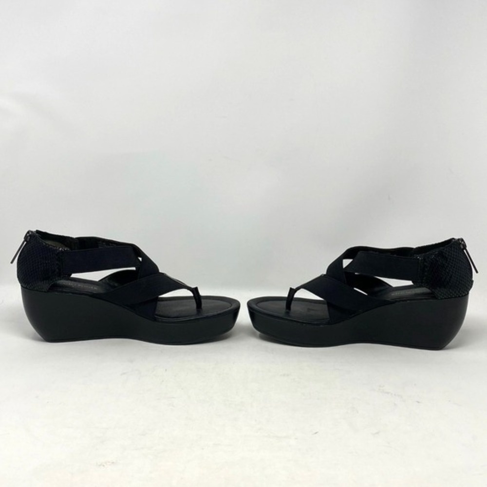 Donald J Pliner Chea-22‎ Sandals Womens 7.5M Snake Print Black Wedge 90s Strappy - Picture 8 of 16